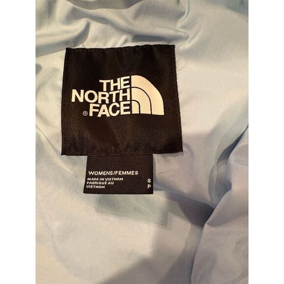 The North Face Women's Trench Coat Small Light Blue Hooded Long Jacket - Picture 10 of 12
